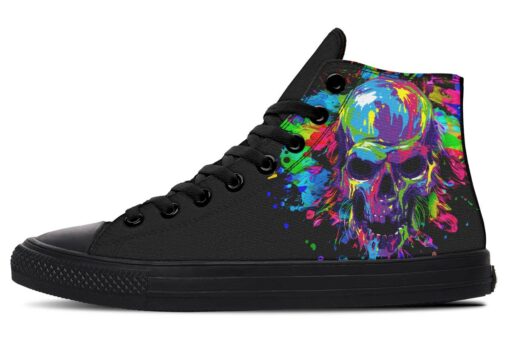 happy colors skull high top canvas shoes