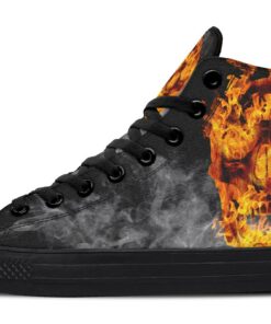 heaven flames skull high top canvas shoes
