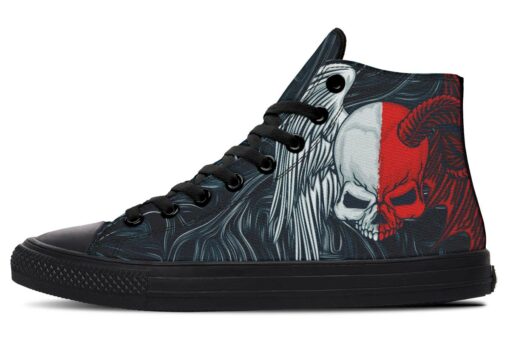 hell skull high top canvas shoes
