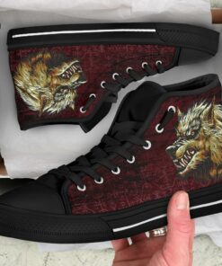 high top shoe fenrir on the blood moon background