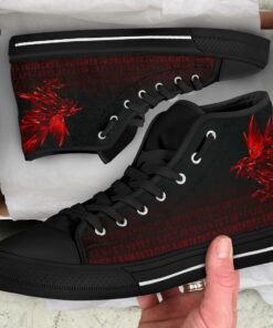 high top shoes the raven of odin rune red a27