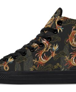 hostile gold dragon high top canvas shoes
