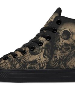 hourglass rose skull high top canvas shoes