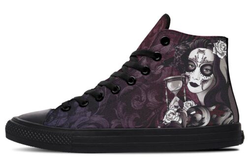 hourglass sexy lady tattoo high top canvas shoes