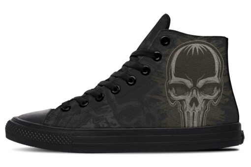 i am the punisher high top canvas shoes