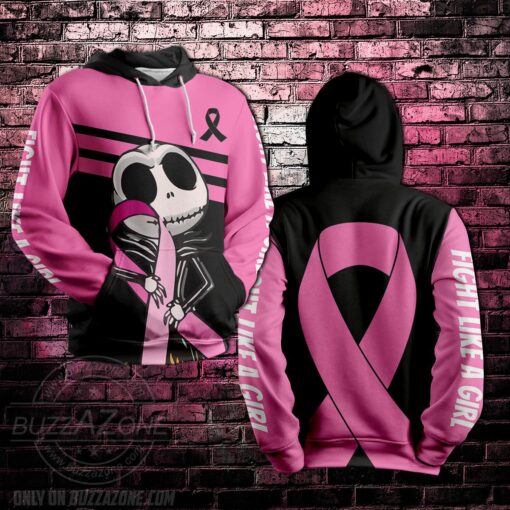 jack skellington breast cancer 3d hoodie