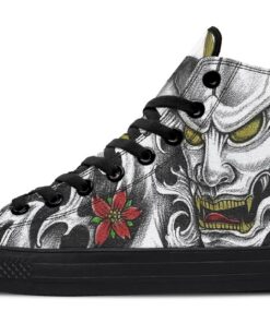 japanese mask tattoo high top canvas shoes