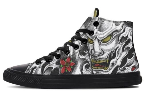 japanese mask tattoo high top canvas shoes