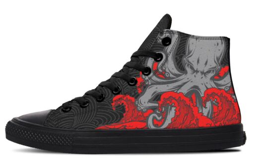 japanese octopus high top canvas shoes
