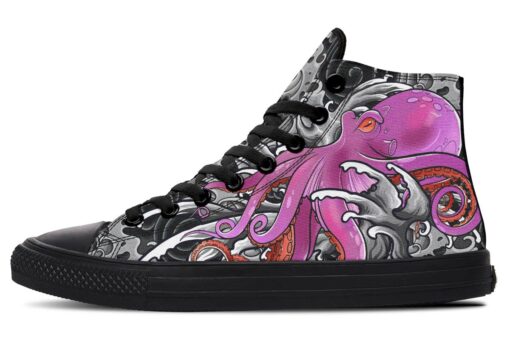 japanese octopus2 high top canvas shoes