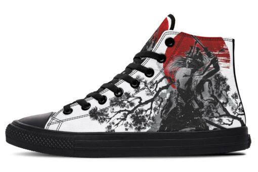 japanese samurai painting high top canvas shoes
