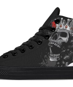 king of heart skull high top canvas shoes