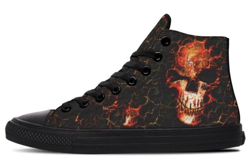 lava skull high top canvas shoes