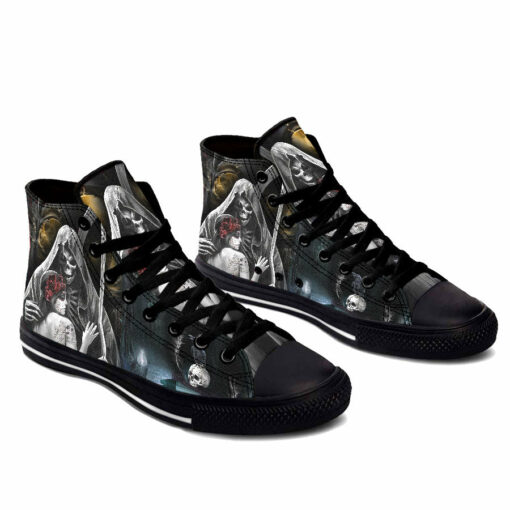 love couple skull high top shoes