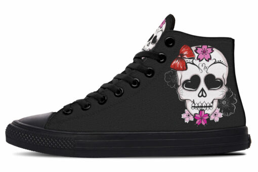lovely hearth skull high top canvas shoes