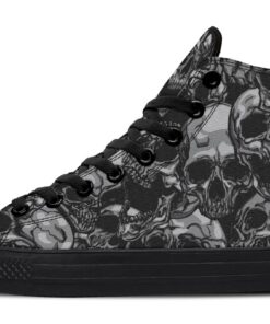 many skulls tattoo high top canvas shoes