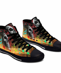 music skull high top shoes