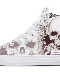 musical note skull high top canvas shoes