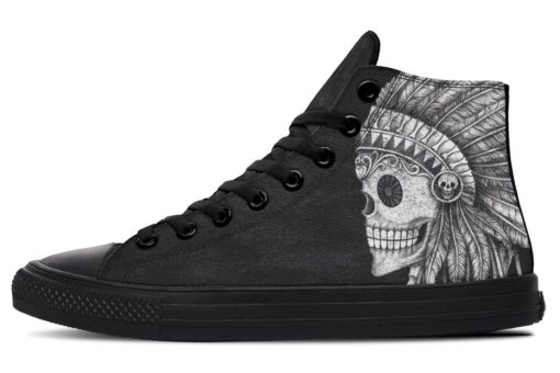 native american chief drawing high top canvas shoes