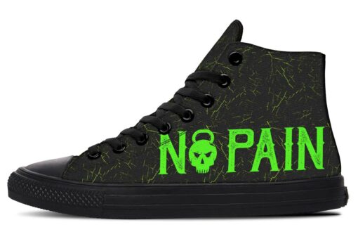 no pain kettlebell skull high top canvas shoes