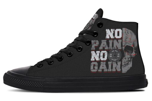 no pain skull high top canvas shoes
