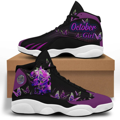 october girl purple skull butterfly 13 sneakers xiii shoes
