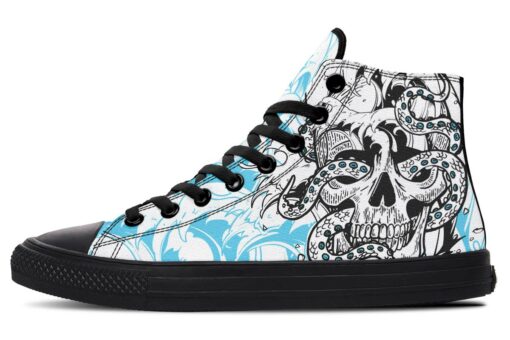 octopus skull high top canvas shoes