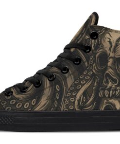 octopus skull tattoo high top canvas shoes