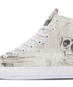 off white skull high top canvas shoes