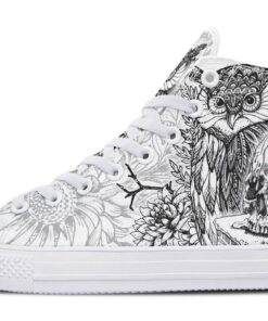 owl skull candle high top canvas shoes