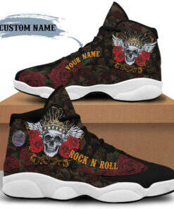 personalized name rock n roll skull roses 13 sneakers xiii shoes