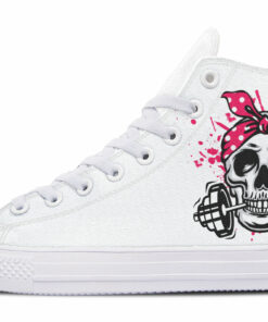 pink bandana skull splash high top canvas shoes