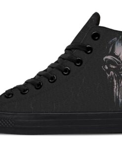 punisher skull high top canvas shoes