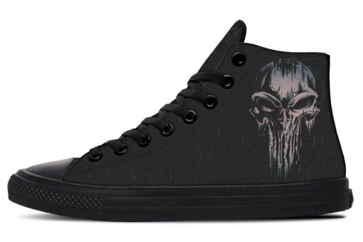 punisher skull high top canvas shoes