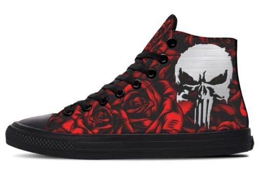 punisher tattoo art high top canvas shoes