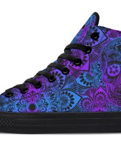 purple color merge skull high top canvas shoes