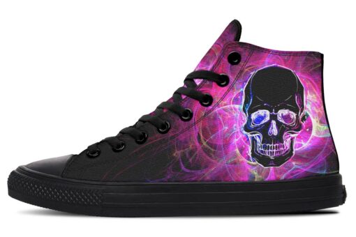 purple explosion happy skull high top canvas shoes