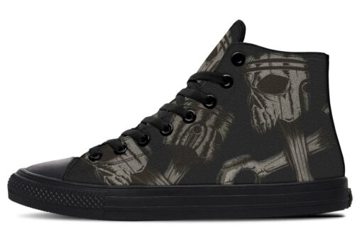 rad skull pistons high top canvas shoes