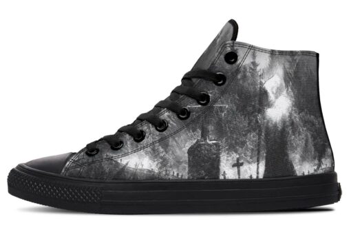 reaper in rain high top canvas shoes