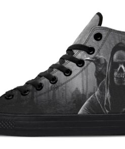 reaper pumpkin and raven high top canvas shoes