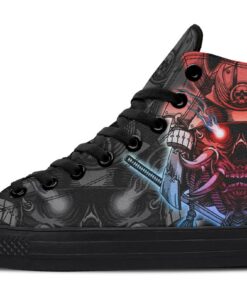 red eyes kabuto skull high top canvas shoes