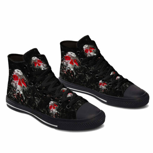 red eyes skull high top shoes