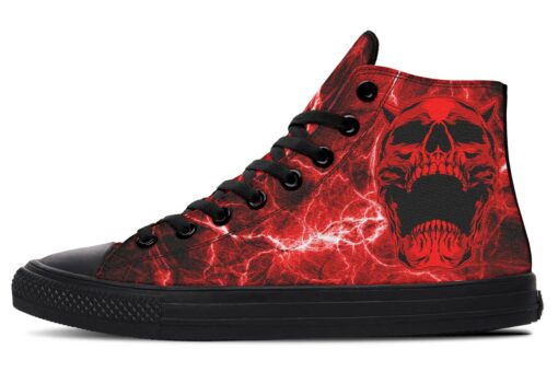 red hell skull high top canvas shoes