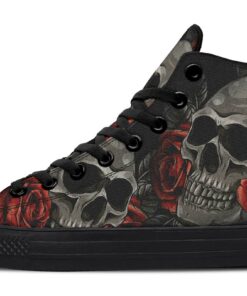 red roses death high top canvas shoes