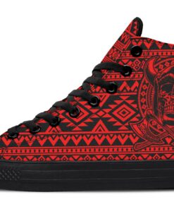 red skull viking axes high top canvas shoes