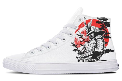 red sun japanese warrior high top canvas shoes