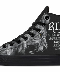 rise and rise again high top canvas shoes