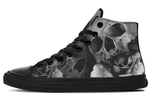 rose in the mouth high top canvas shoes
