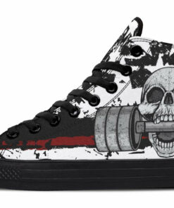 rough flag skull high top canvas shoes