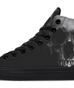 scary skull high top canvas shoes